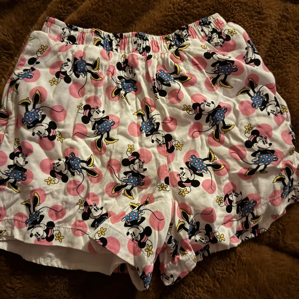 Disney girls Minnie Mouse Pink and White Minnie Mouse Shorts